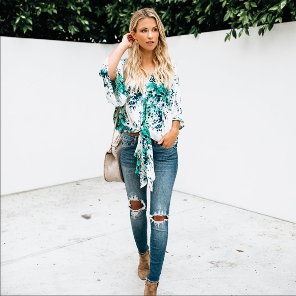 {Last One} Floral Print Kimono Blouse - Picture 4 of 5